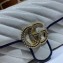 Gucci Diagonal GG Marmont Mini Shoulder Bag 446744 White/Blue 2020