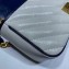 Gucci Diagonal GG Marmont Mini Shoulder Bag 446744 White/Blue 2020