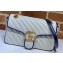 Gucci Diagonal GG Marmont Small Shoulder Bag 443497 White/Blue 2020