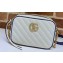 Gucci Diagonal GG Marmont Mini Shoulder Camera Bag 448065 Leather White/Blue 2020