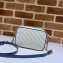 Gucci Diagonal GG Marmont Mini Shoulder Camera Bag 448065 Leather White/Blue 2020