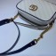 Gucci Diagonal GG Marmont Mini Shoulder Camera Bag 448065 Leather White/Blue 2020