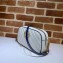 Gucci Diagonal GG Marmont Small Shoulder Camera Bag 447632 Leather White/Blue 2020