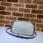 Gucci Diagonal GG Marmont Small Shoulder Camera Bag 447632 Leather White/Blue 2020