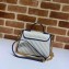 Gucci Diagonal GG Marmont Mini Top Handle Bag 583571 White/Blue 2020