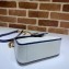 Gucci Diagonal GG Marmont Mini Top Handle Bag 583571 White/Blue 2020
