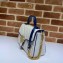 Gucci Diagonal GG Marmont Small Top Handle Bag 498110 White/Blue 2020