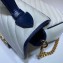 Gucci Diagonal GG Marmont Small Top Handle Bag 498110 White/Blue 2020