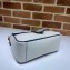 Gucci Diagonal GG Marmont Small Top Handle Bag 498110 White/Blue 2020