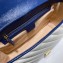 Gucci Diagonal GG Marmont Small Top Handle Bag 498110 White/Blue 2020