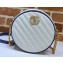 Gucci Diagonal GG Marmont Mini Round Shoulder Bag 550154 White/Blue 2020