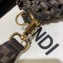 Fendi Jacquard Fabric Interlace Medium Baguette Bag Brown 2020