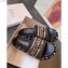 Dior Heel 5.5cm Dway Slides Mules in Oblique Embroidered Cotton Black