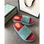 Gucci GG Canvas Platform Slide Sandals 573018 Green 2020