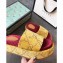 Gucci GG Canvas Platform Slide Sandals 573018 Yellow 2020