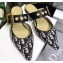 Dior D-Dior Slingbacks Flats Mules Oblique Canvas Black