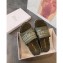 Dior Heel 5.5cm Dway Slides Mules in Oblique Embroidered Cotton Green