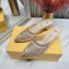 Fendi Heel 5.5cm Colibri Tech Mesh Slingbacks Sabots Rhinestone Embroidery Nude 2020