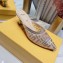 Fendi Heel 5.5cm Colibri Tech Mesh Slingbacks Sabots Rhinestone Embroidery Nude 2020