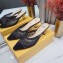 Fendi Heel 5.5cm Colibri Tech Mesh Slingbacks Sabots Rhinestone Embroidery Black 2020