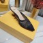 Fendi Heel 5.5cm Colibri Tech Mesh Slingbacks Sabots Rhinestone Embroidery Black 2020