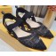 Fendi Colibri Tech Mesh Slingbacks Sabots Flats Rhinestone Embroidery Black 2020