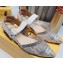 Fendi Colibri Tech Mesh Slingbacks Sabots Flats Rhinestone Embroidery White/Silver 2020