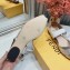 Fendi Colibri Tech Mesh Slingbacks Sabots Flats Rhinestone Embroidery White/Silver 2020
