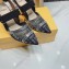 Fendi Heel 8.5cm Colibri Tech Mesh Slingbacks Rhinestone Embroidery Black/Silver 2020