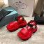 Prada Pegasus Strap Sandals Red 2020