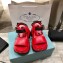 Prada Pegasus Strap Sandals Red 2020