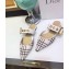 Dior D-Dior Slingbacks Flats Mules Tweed White