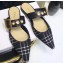 Dior D-Dior Slingbacks Flats Mules Tweed Black