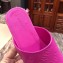 Balenciaga Oval Embossed Logo Mules Sandals Fuchsia 2020