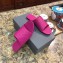 Balenciaga Oval Embossed Logo Mules Sandals Fuchsia 2020