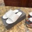 Balenciaga Oval Embossed Logo Mules Sandals White 2020
