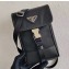 Prada Nylon and Saffiano Mobile Phone Case with Shoulder Strap 2ZH109 Black 2020