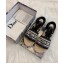 Dior Granville and Embroidered Cotton Lace-up Espadrilles Flat Sandals Black 2020