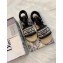 Dior Granville and Embroidered Cotton Lace-up Espadrilles Flat Sandals Black 2020