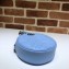 Gucci Leather GG Marmont Mini Round Shoulder Bag 550154 Pastel Blue 2020