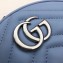 Gucci Leather GG Marmont Mini Round Shoulder Bag 550154 Pastel Blue 2020