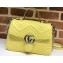 Gucci Leather GG Marmont Small Top Handle Bag 498110 Pastel Yellow 2020