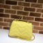 Gucci Leather GG Marmont Small Top Handle Bag 498110 Pastel Yellow 2020