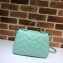 Gucci Leather GG Marmont Small Top Handle Bag 498110 Pastel Green 2020