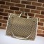 Gucci 1955 Horsebit Large Tote Bag 623695 GG Canvas White 2020
