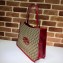 Gucci 1955 Horsebit Medium Tote Bag 623694 GG Canvas Red 2020