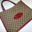 Gucci 1955 Horsebit Medium Tote Bag 623694 GG Canvas Red 2020