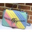 Gucci Leather GG Marmont Small Top Handle Bag 498110 Multicolored Pastel 2020