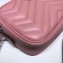 Gucci Leather GG Marmont Mini Shoulder Camera Bag 448065 Pastel Pink 2020