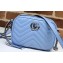 Gucci Leather GG Marmont Mini Shoulder Camera Bag 448065 Pastel Blue 2020